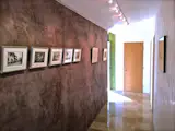 The Hallway is also an Art Gallery, and its Softly-Textured Walls are Infused with Iron Ore