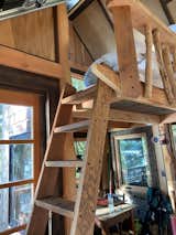 The ladder leading to the loft sleeping area