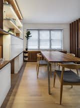 Dining room with built in desk closed