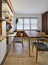 Dining room with built in desk open