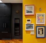 Kitchen ladder and yellow art wall