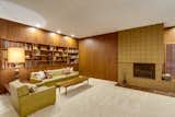  Preserved-In-Time Wood-Paneled Family Room With Cinder Block Hearth 