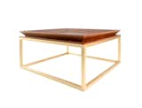 Le Tray Coffee Table with Straight legs.
Brass and Walnut wood .