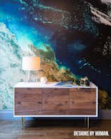 Customized dresser with geographical mural.