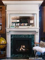 Restored fireplace mantle and surround with new life.  Photo 1 of 7 in Park Slope Book Editors Work Room by Designs by Human.