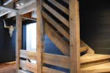 Heavy oak timber pie staircase. 