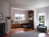 Living room with built-in library/music alcove