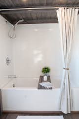 cedar roof & cheker plate bath walls