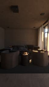 "Warm sunlight filters through the window, casting soft shadows on minimalist dark furniture, creating a tranquil ambiance in the living area. The interplay of light and dark emphasizes the room's simplicity and warmth."

#EO3H #sirotovarchitects #minimalist