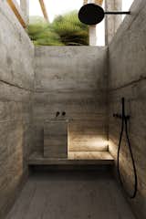 A stunning shower design with industrial concrete elements, combined with sleek black fixtures, creating a minimalist yet luxurious atmosphere. #mb3h #minimalistdesign #bathroomgoals #modernluxury