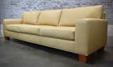 Finished in IVN-certified full-life non-toxic leather, this Heidi sofa was built extra long, measuring at 100".  EcoBalanza’s Saves from The Heidi