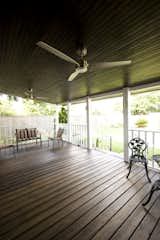 New stained deck, new stained headboard ceiling and modern fans to provide airflow in Houston's muggy weather.