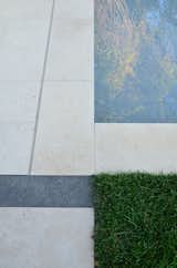 Paving at Pool Deck Edge Meeting Lawn  Photo 6 of 7 in Palo Alto Landscape by Greenblott Design