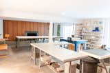 J Schatz Studio on 1st Level with fireplace in background