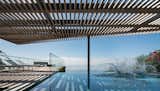 Outdoor, Back Yard, Slope, Large, Small, Infinity, Lap, Small, Swimming, Wood, Large, Metal, and Decking View South at Noon Time  Outdoor Decking Swimming Metal Photos from Malibu Hillside
