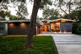 Exterior, Flat, Wood, Metal, Brick, Gable, House, and Mid-Century  Exterior Metal House Flat Mid-Century Gable Photos from House  //  TW
