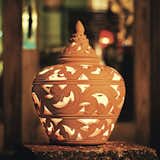 Kanok Garden Lantern
$47.00



These traditional, handmade Thai lanterns are known for their perforated design and the beautiful light patterns they cast when lit. Always eye-catching and highly versatile, high-fired Kanok lanterns serve as beautiful post lights or as an integral part of pool settings, outdoor rooms, gardens and even indoor locations. Can be lit with garden candles or outdoor light kits.

    Small Kanok: 14"h x 10.5"diameter

    Large Kanok: 16"h x 12.5" diameter

 
Please note that due to weight and/or size this item may require additional delivery and processing charges.