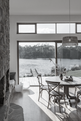 dining room overlooking the water
