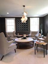 Living Room, Ottomans, Coffee Tables, Ceiling Lighting, End Tables, Chair, Recessed Lighting, Accent Lighting, Table Lighting, Pendant Lighting, Light Hardwood Floor, and Rug Floor Second living room  Photo 7 of 12 in Bridgehampton, NY by The Corcoran Group