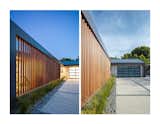 Louvered Entry Wall | Throughout the day the louvers block the sun but at night they transform into a lantern