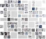Winter Solstice

1 sf Birch Tree Series 3. A stunning mix of handmade dichroic blue ash tile and hand made glass tile are randomly placed among white various styles and shapes of white glass tile. A perfect backsplash or vertical installation.

http://www.susanjablon.com/winter-solstice.html
