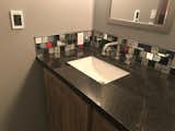Bath Room, Granite Counter, Drop In Sink, and Glass Tile Wall  Photo 2 of 3 in Red Dot Glass Tile Accent Bathroom by Susan Jablon