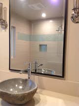 Bath Room and Glass Tile Wall  Photo 2 of 3 in Aqua and Clear Oval Glass Tile Bathroom Accent by Susan Jablon