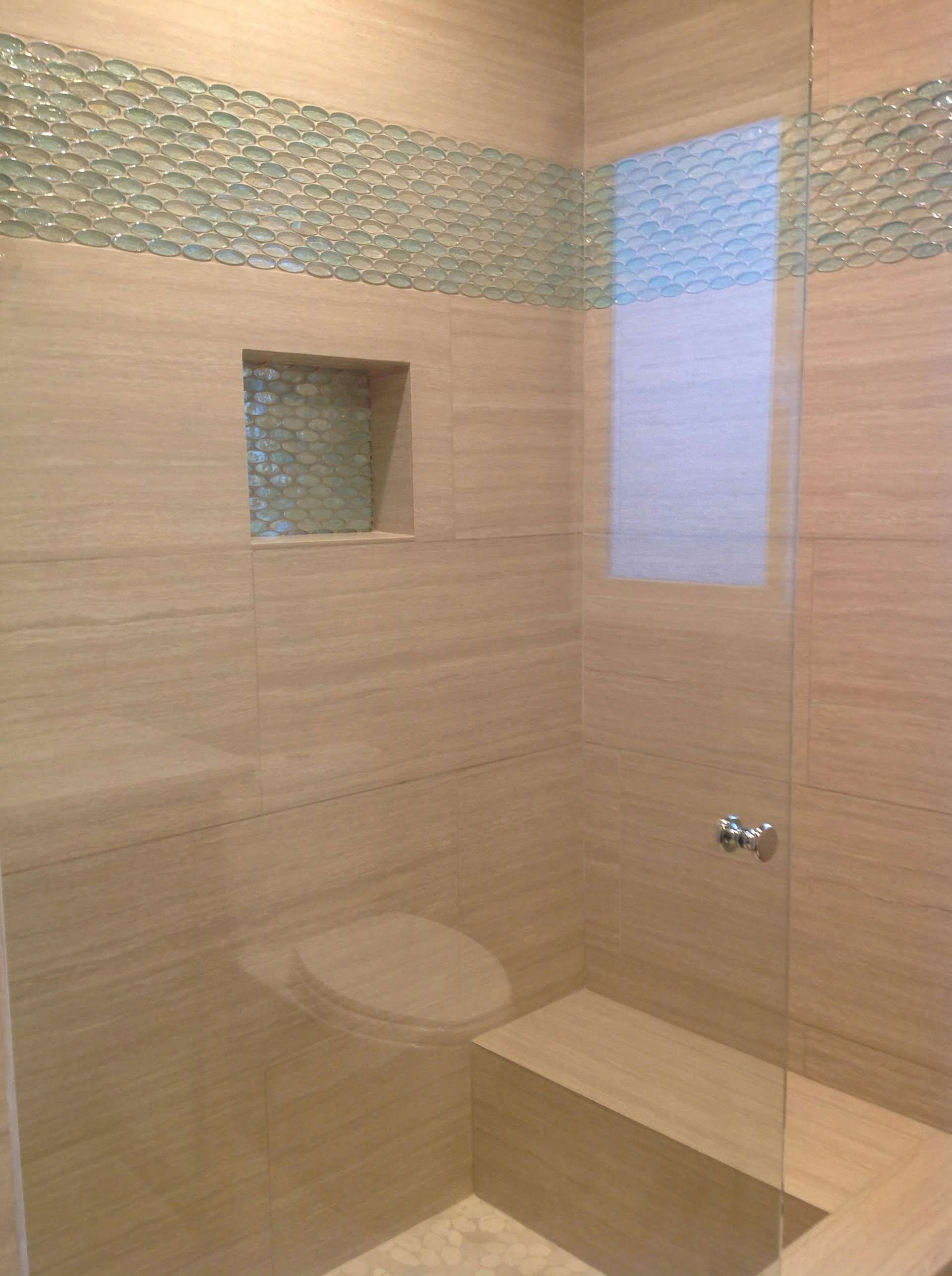 Photo 3 Of 3 In Aqua And Clear Oval Glass Tile Bathroom Accent By Susan Jablon Dwell 8260