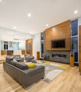 Open living and fireplace