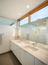 Master bath with ribbon of windows and clerestory glass