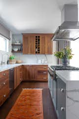 This renovated kitchen mixes modern elements with serene Eastern influences. 