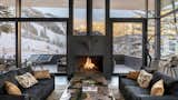 Living Room, Coffee Tables, Sofa, and Gas Burning Fireplace  Photo 5 of 7 in Wedge House by CCY Architects