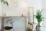 Off-white is a perfect background for pale natural bamboo wood colour.