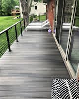 Newly installed deck, overlooking backyard.