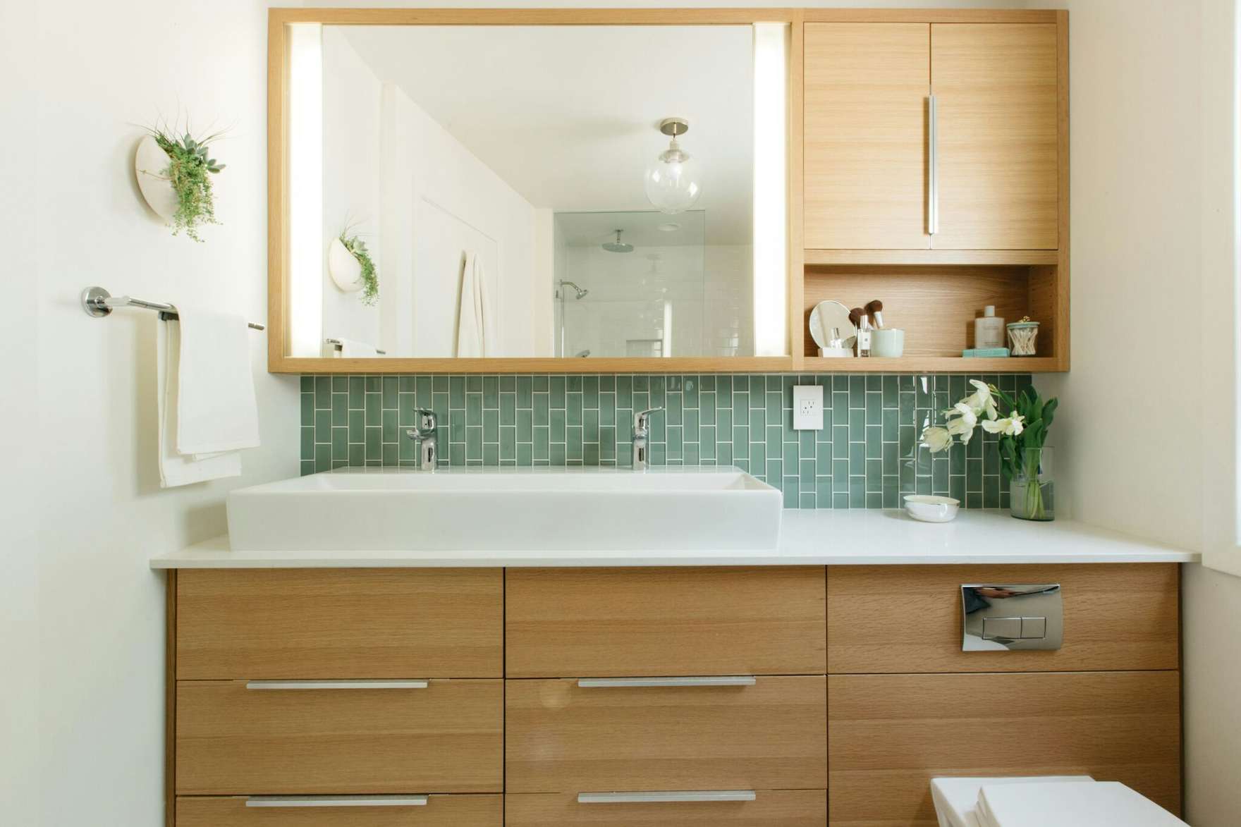 Photo 4 of 15 in What's the Best Way to Save Space in a Small Bathroom