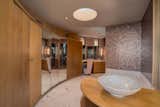 Bath Room, Alcove Tub, Recessed Lighting, and Mosaic Tile Wall  Photo 15 of 15 in The Last House Designed by Frank Lloyd Wright Is Being Auctioned Without Reserve