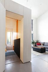 Knayzeh's favorite detail is "the flush door which aligns perfectly with the 'window' in the room, and the door to the apartment. Making sure that this object-interface remains self-contained without any hardware sticking out was important."