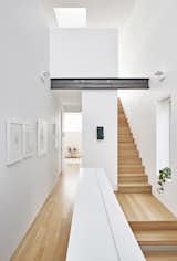The skylight allows glimpses of sky from multiple points below. The second level is dedicated to bedroom suites.