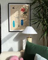A framed Joan Miro piece makes for an eye-catching corner. “I really love vintage art,” says Natalie, who scours eBay for her collection. “You can find some really special pieces.”