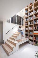 The stairs also double as a seating platform.