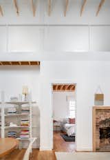 The strip of ceiling framework above the bookshelf in the dining room earmarks where they removed a bit of the bedroom’s closet space, as it was encroaching on the flow between the living and dining rooms.