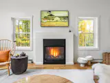 The couple installed a new gas fireplace in the living room.