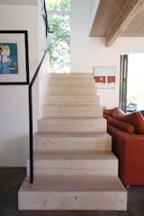 Lye and soap-stained Douglas fir covers the floors upstairs, as well as the new staircase.