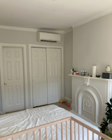 Before: This was the only closet in the primary bedroom and the couple needed more storage.  Photo 20 of 28 in Before & After: A Gut Remodel Corrects a Century of Quick Fixes in This Brooklyn Row House