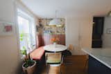 Ellie installed the Étoffe wallpaper over the banquette seat.