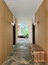 The breezeway between the house and Angelika and Scot's studios is a good spot "to cool down in the heat of the summer,