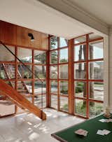 The original brick pavers were painted.