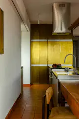 A view of the working side of the kitchen.