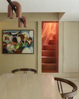 Cirkus Modular track lights by AGO inspired the color for the stairwell, also referred to by the architects as the "stairway to heaven.