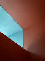 The interior clerestory window brings in light from the adjacent bathroom's skylight, and is also lined with lighting at the sill, for that "occupancy light